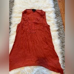 Rust Orange Sleeveless Top